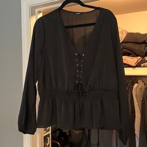 Express slightly cropped blouse